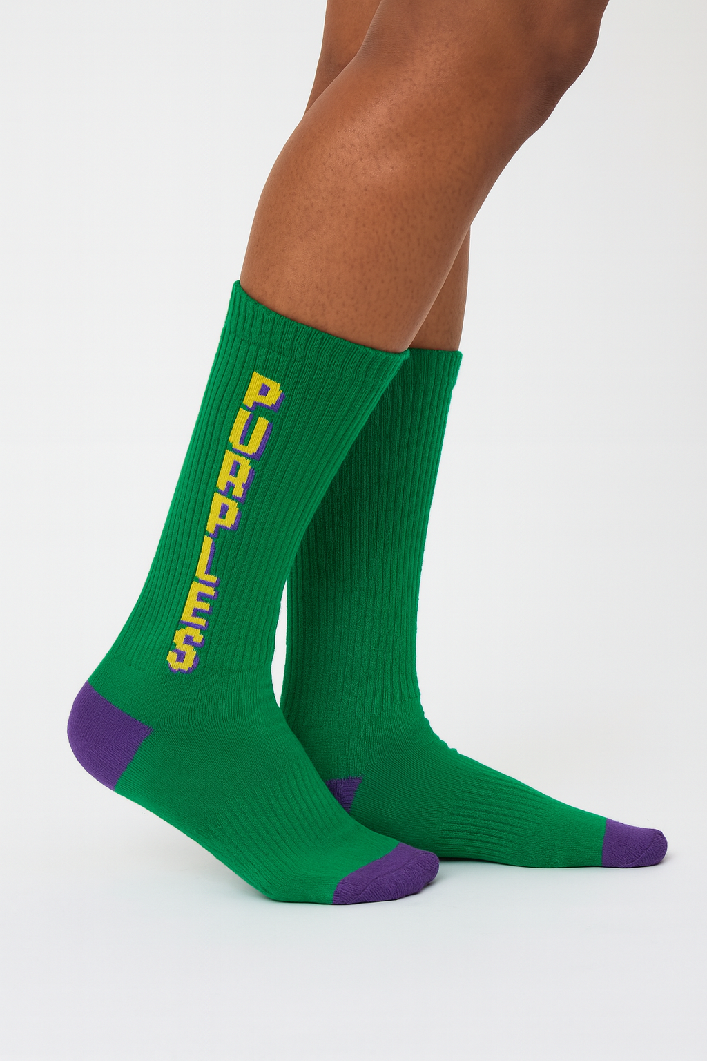 Retro font skater socks -green-