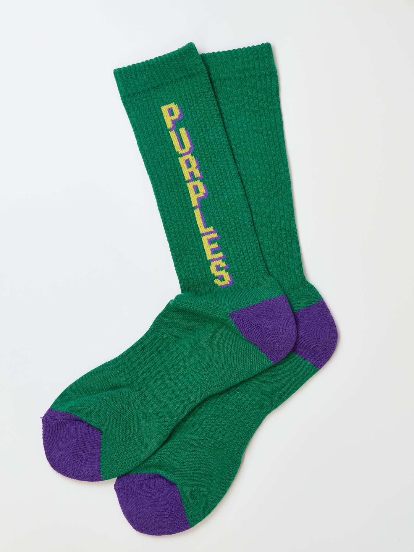 Retro font skater socks -green-