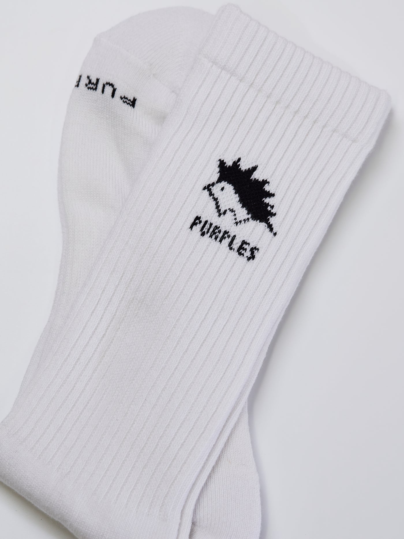 Towel like color socks -WHITE-