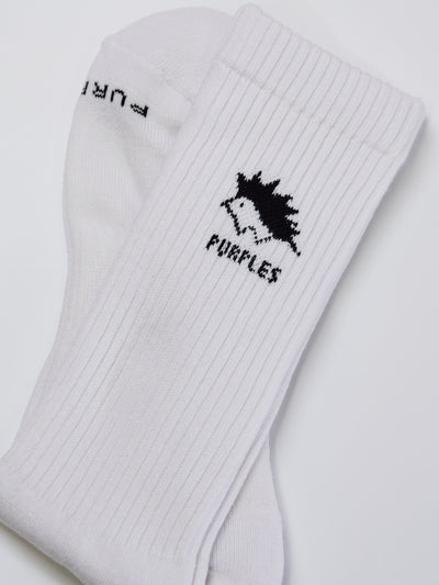 Towel like color socks -WHITE-