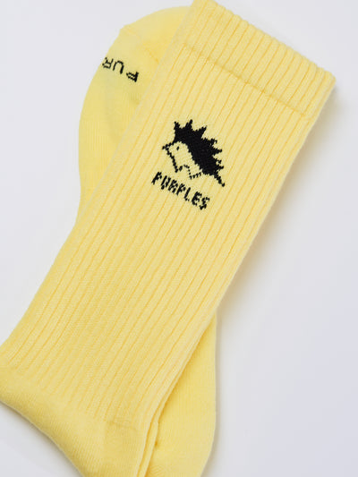 【restock】Towel like color socks -YELLOW-