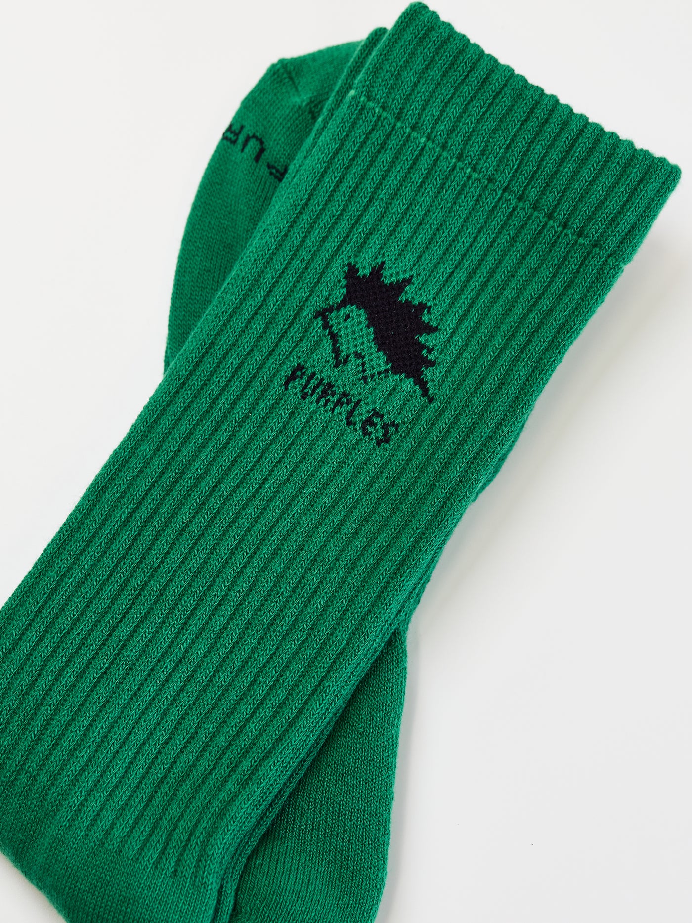 Towel like color socks -GREEN-