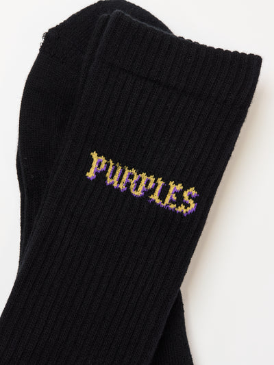 Old english logo socks -BLACK-