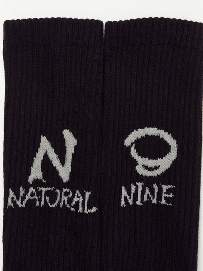 NATURAL9 collaboration socks  -black-